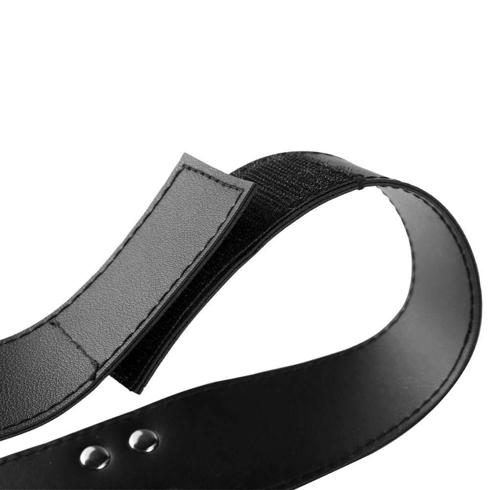 Ensemble de Bondage en Cuir Noir, Collier et Menottes Réglables, Kit de Contrainte pour Couples