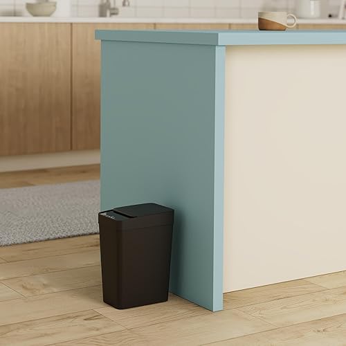 Miniatura 2 de Anborry Bote de basura automático para baño, paquete de 2 cubos de basura pequeños y delgados con sensor de movimiento sin contacto de 2.2 galones