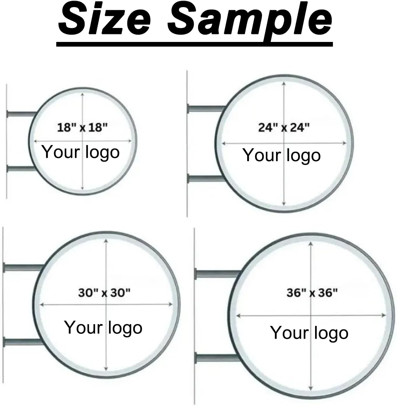 Custom Advertising Lightbox Logo Sign - Personalized Double/Single Sided LED Lighting Round Business Logo for Wall Decor, Shop Shows, Salon, Cafes, Bar & Restaurant Sign, Waterproof, Indoor Outdoor