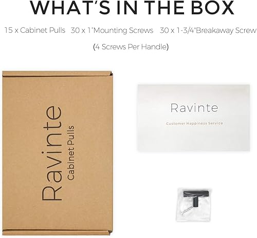 Miniatura 7 de Tiradores de gabinete de acero inoxidable negro mate para armario de cocina, manijas de gabinete de 2 pulgadas de largo, paquete de 15