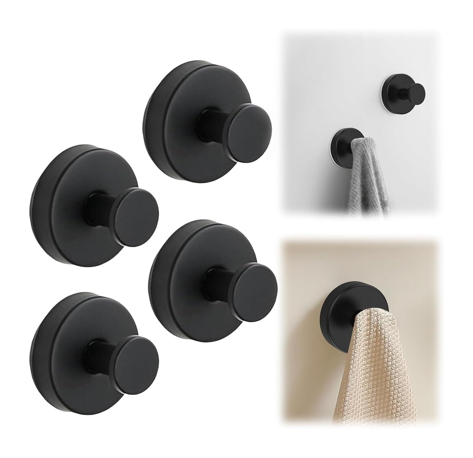 Opeximatun Black No-Drill Suction Hooks