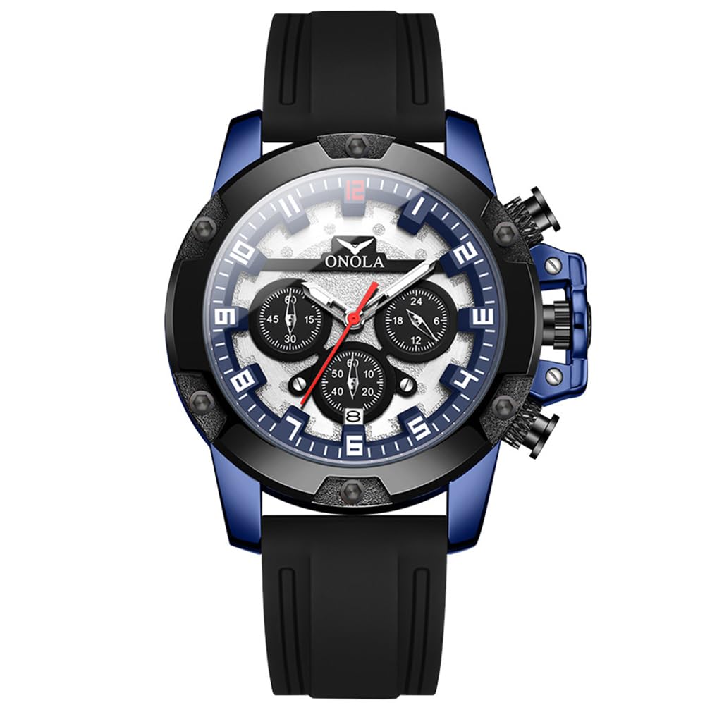 Relogio Masculino - Reloj deportivo multifuncional de cuarzo luminoso con correa de silicona impermeable para hombre