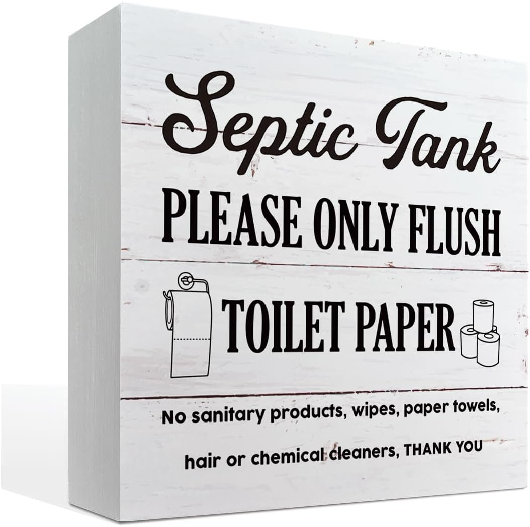 Bathroom Decor Sign Septic Tank, Box Sign Tabletop Decor