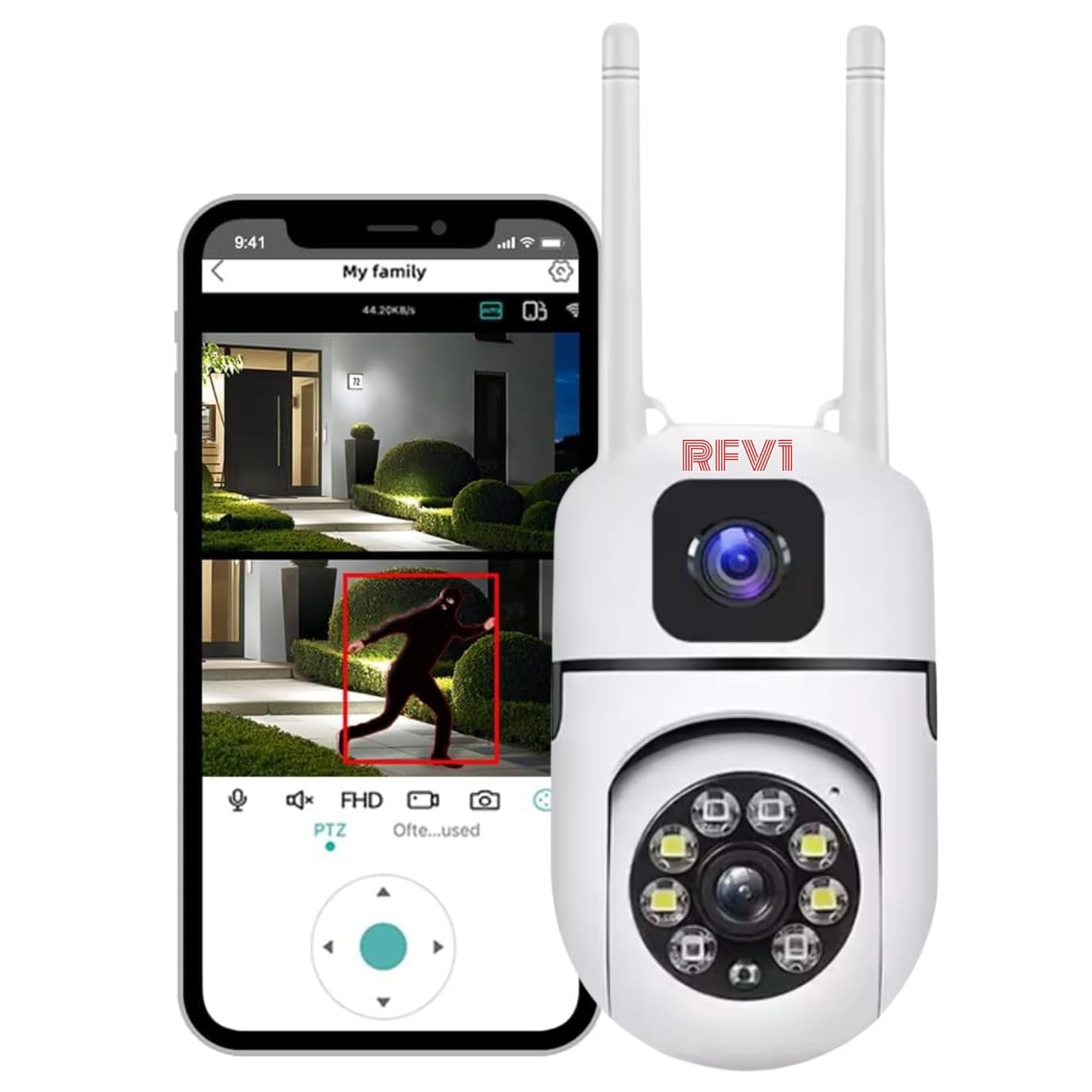 360° Dual Lens Mini PTZ WiFi Security Camera – 4MP Full HD Resolution, Dual Screen View, Color Night Vision, Human & Motion Detection, Auto Tracking, Two-Way Audio, Multi-User Access