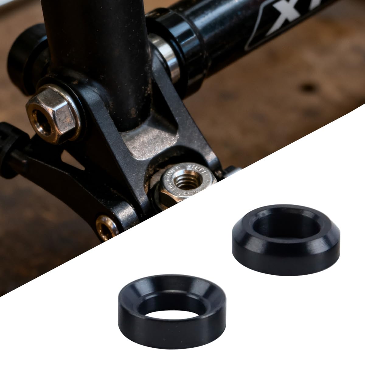 2 set di rondelle distanziali per viti freno M6 in titanio per pinze freno per mountain bike, viti fisse concave, convesse, disco di bilanciamento