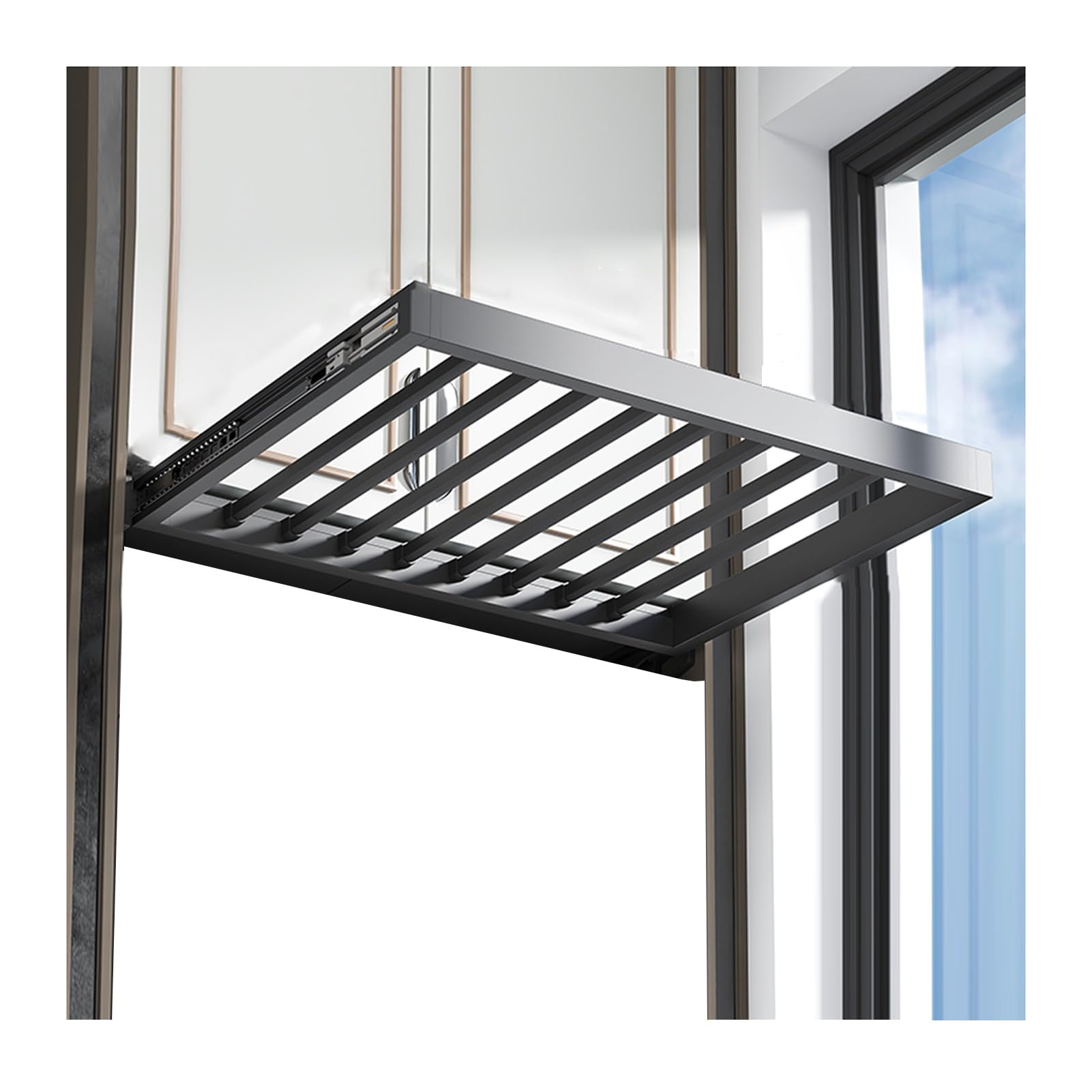 SWENEEN Invisible Retractable Sliding Laundry Rack,Pull-Out Clothes Drying Rod Above Washing Machine,For Drying Storing Clothes,Color 1-55x61-66cm