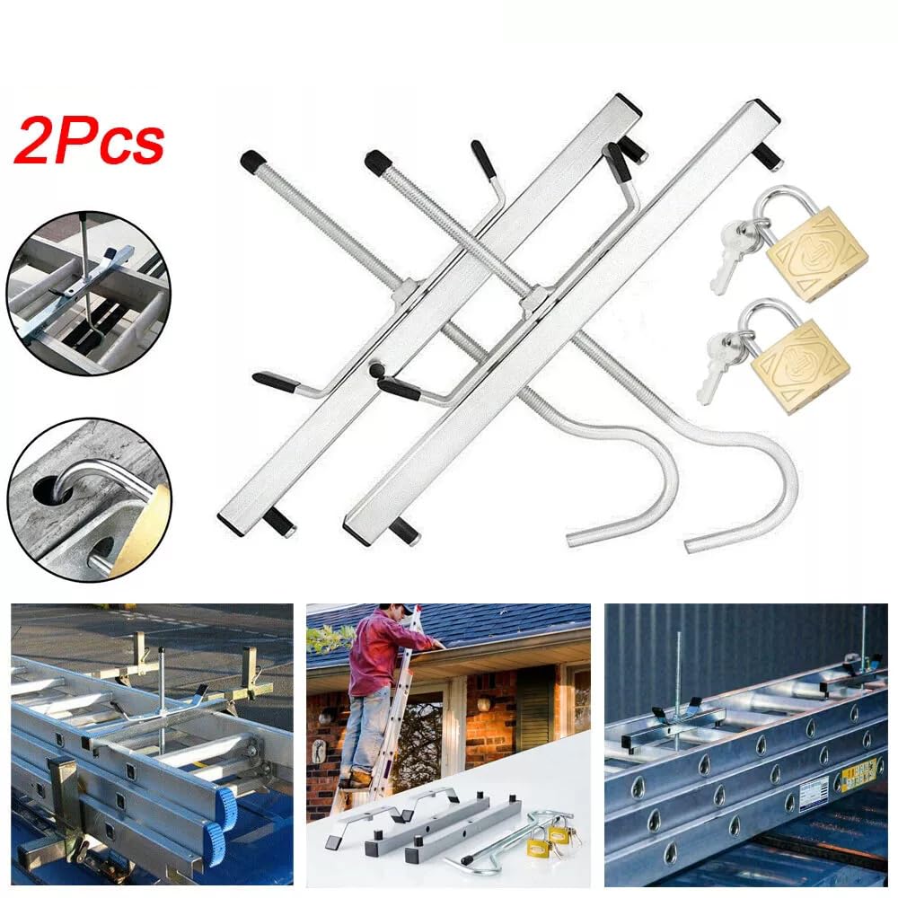 HEYOUTH Abrazaderas estabilizadoras de escalera,Soportes de escalera seguros,Sistema de Pinzas,para Escalera para el Montaje en bacas de Coche