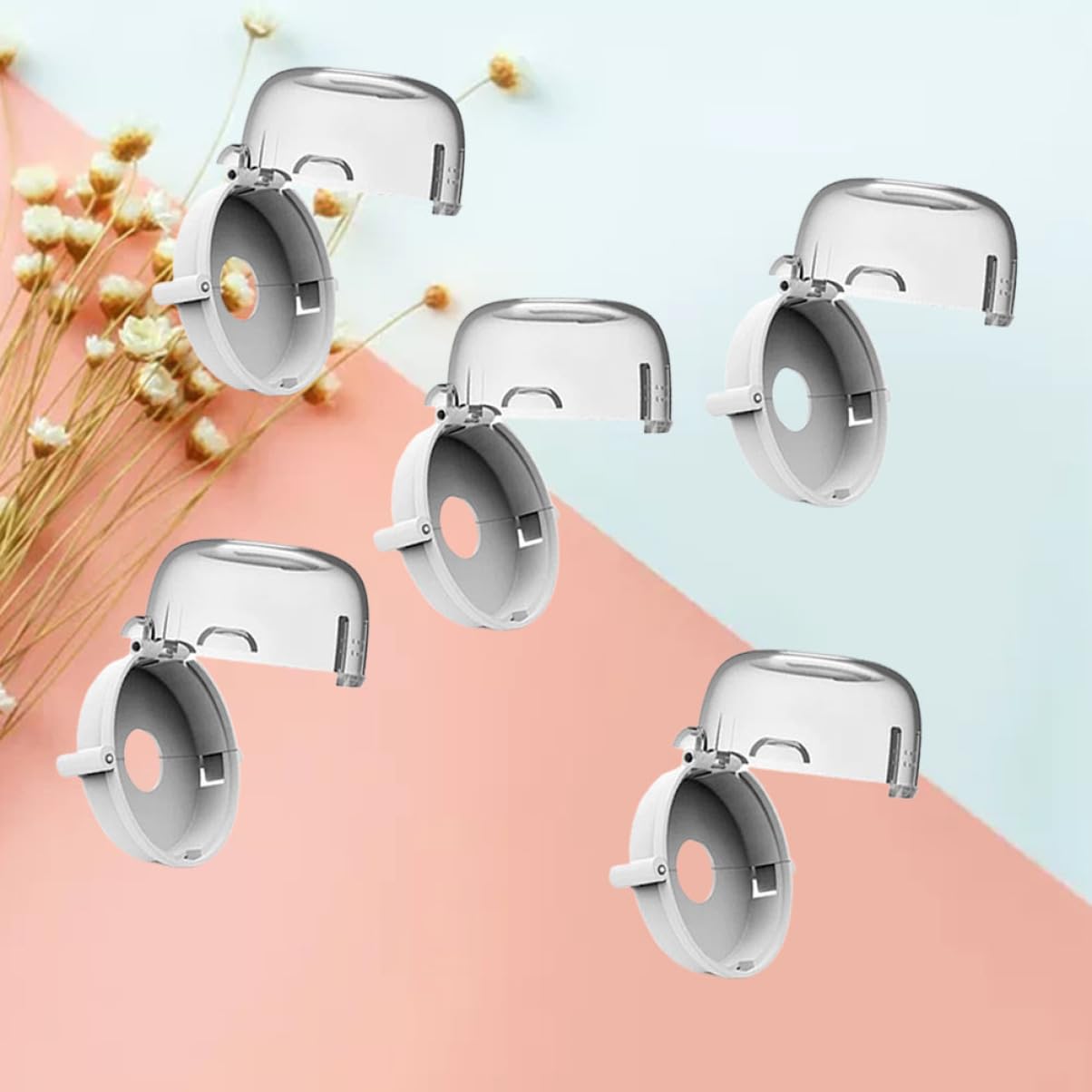 Milisten 5Pcs Gas Stove Cover Safety Protection Heat Resistant Non Adhesive Gas Burner Protection Removable Reusable Kitchen Safety for Childproofing