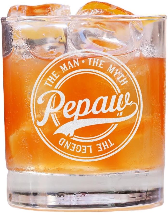 Pepaw The Man The Myth The Legend Whiskey Glass, Gifts For Grandfather, Papa, Dad, Him, Christmas, Birthday, Father's Day For Pepaw From Daughter, Son - Image 2