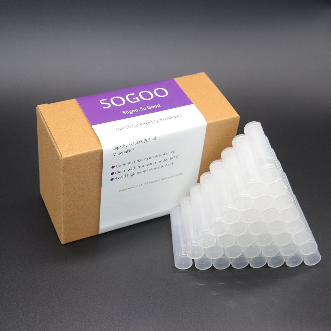 50Pcs Lip Balm Containers,Empty Lip Blam Tubes 3/16 Oz (5.5ml),Clear Chapstick tubes for DIY & Homemade Lip Blams- Including 30 Writeable Lip Balm Lables Stickers