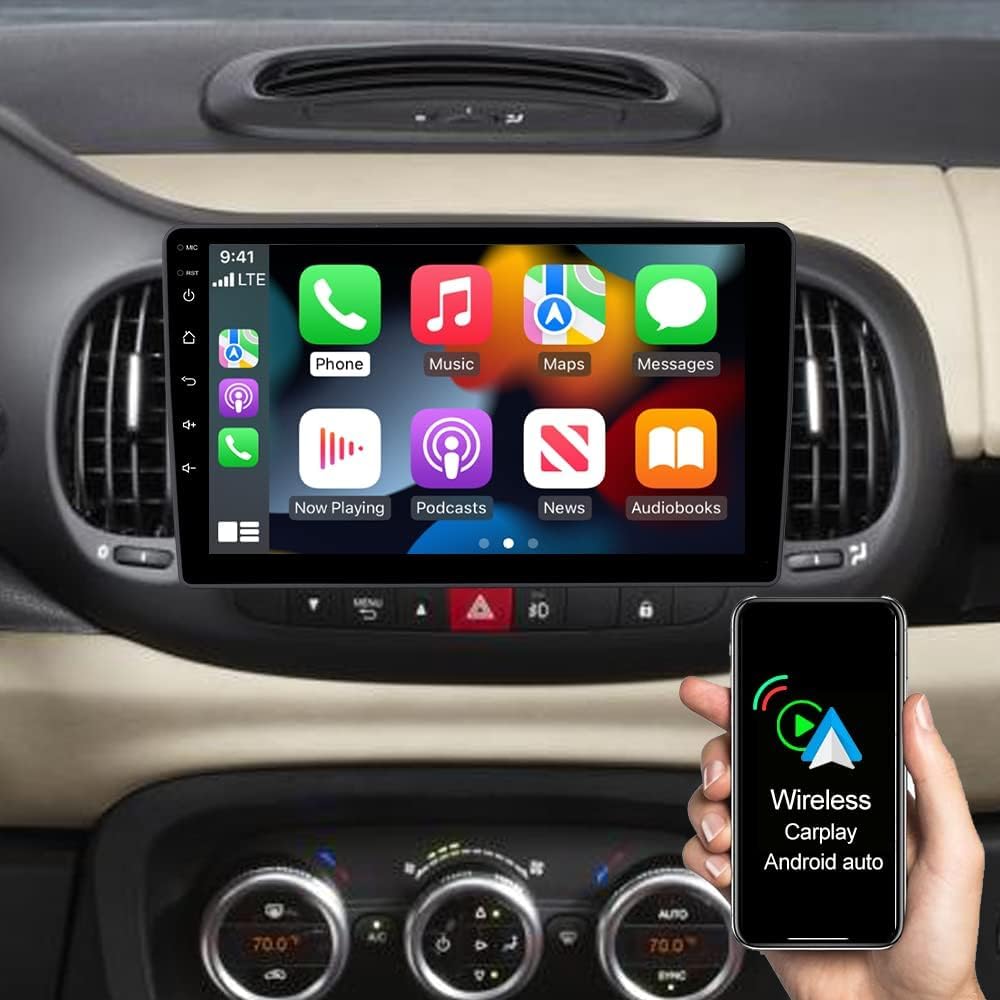 Android 14 Autoradio per Fiat 500L 2012-2017 10.1 Pollici Bluetooth Car Stereo Tablet Touchscreen Radio Navigatore GPS Supporta Wireless Carplay Android Auto Controllo del Volante WiFi (2+64GB)