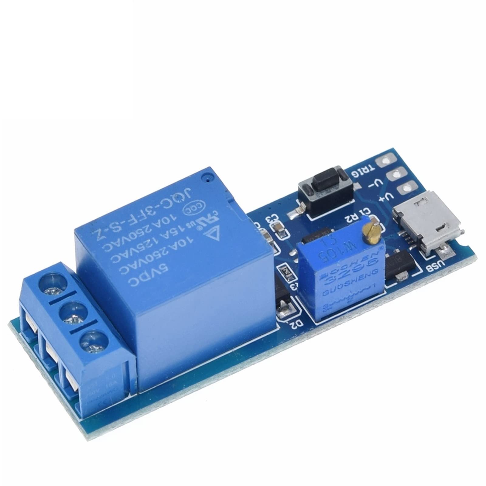GJZIFGFWQ 1Pcs 5V-30V Delay Relay Timer Module Trigger Switch Micro USB Power Adjustable