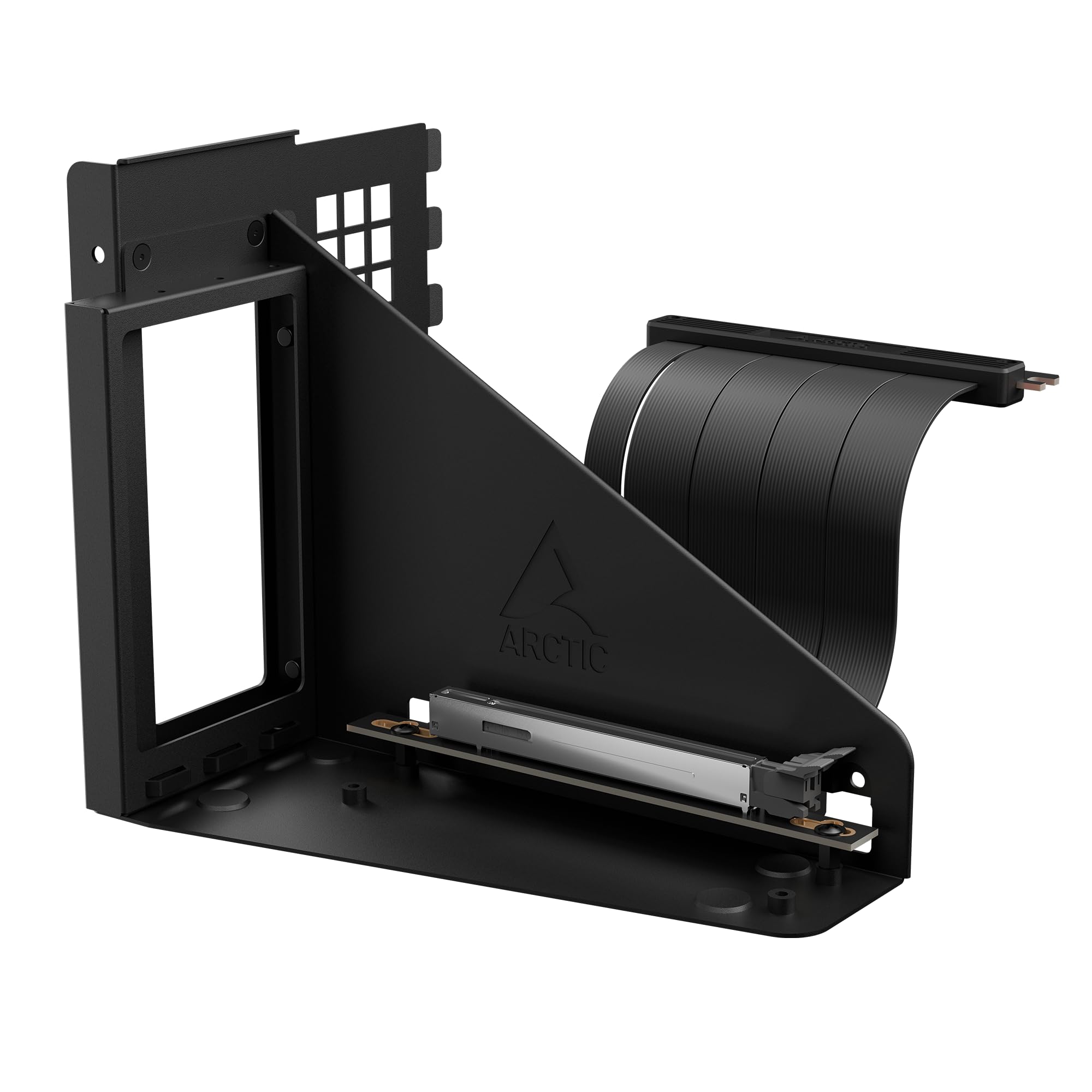 ARCTIC Accelero Vertical GPU Mount (Black) – Supporto Verticale per GPU con Cavo Riser PCIe 5.0 x16 (160 mm), Schede Grafiche di Qualsiasi Lunghezza fino a 3 Slot, Richiede 7 Slot PCI – Nero