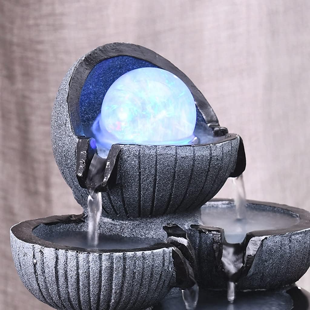 Desktop Fountain Tabletop Water Fountain Tabletop Fountain Indoor Water Fountain Decor Tabletop Relaxation Waterfall Feature Desktop Fountain for Office Home Decor Indoor,A