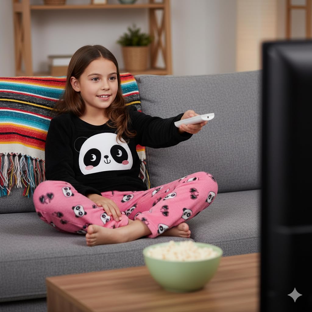 A2Z 4 Kids Bambine Pigiama 2 Pezzi Morbido Soffice Pigiama Abbigliamento da Casa Panda Accogliente Pigiama Completo Comodo Leggero Manica Lunga Top Pantaloni Pigiama Completo età 3-14 Anni