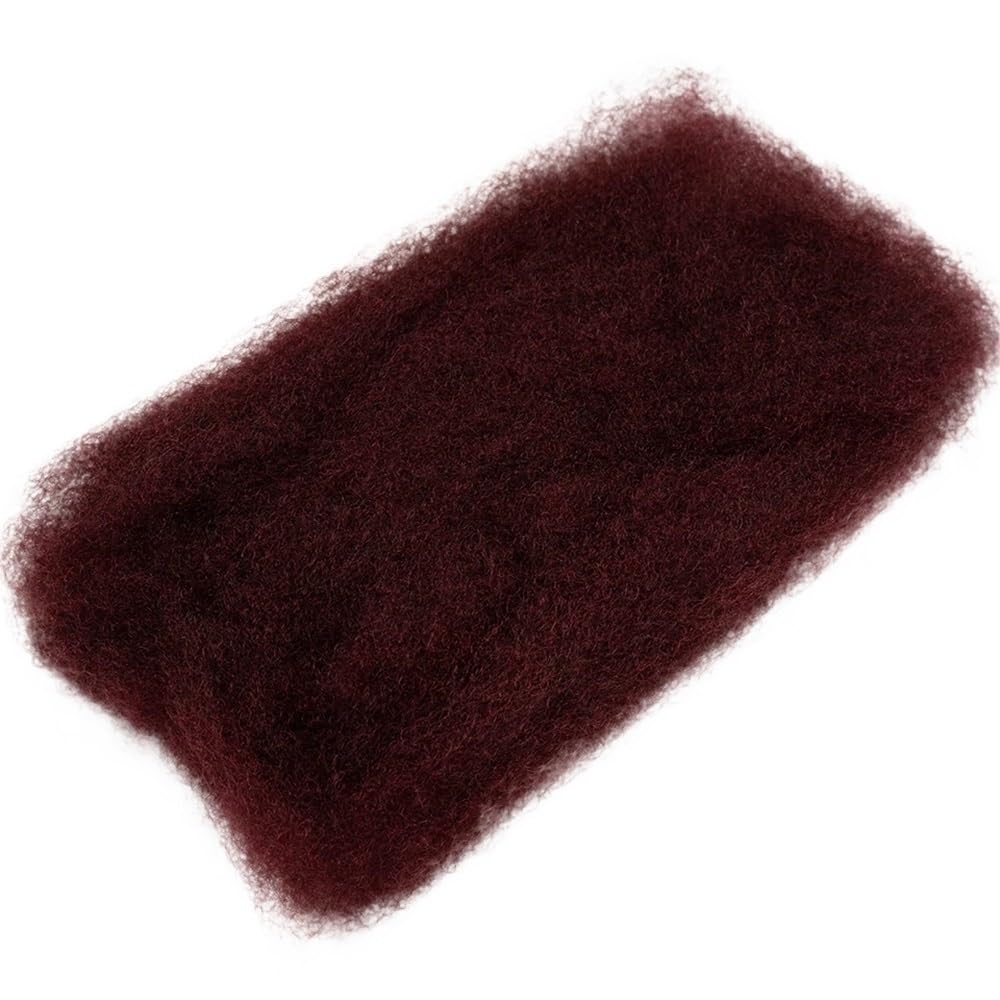 Afro Kinkys ludzkie włosy w dużych ilościach do zaplatania, 50 g/opakowanie, ludzkie włosy plecione w dużych ilościach do przedłużania Microlocs (czerwone wino, 30 cm)