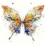 DCIDBEI 30 x 30 cm 5D DIY Redondo Diamond Painting Kit Completo, Dibujos Animados Anime Bordado Punto de Cruz Ocio Creativo Adultos para Hogar Oficina Decoración Mariposa Colorer