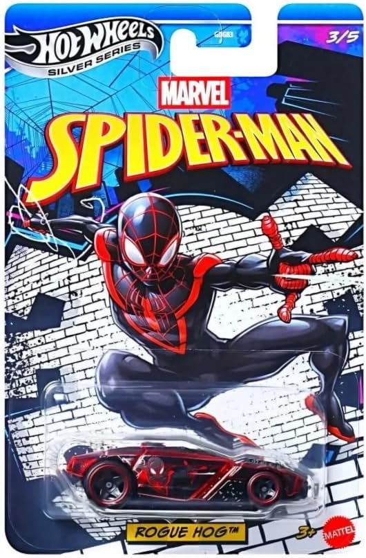 Hot Wheels Silver Series Spider Man Rogue Hog [Black & Red] 3/5, 1:64 Scale Dieacast Toy Vehicle
