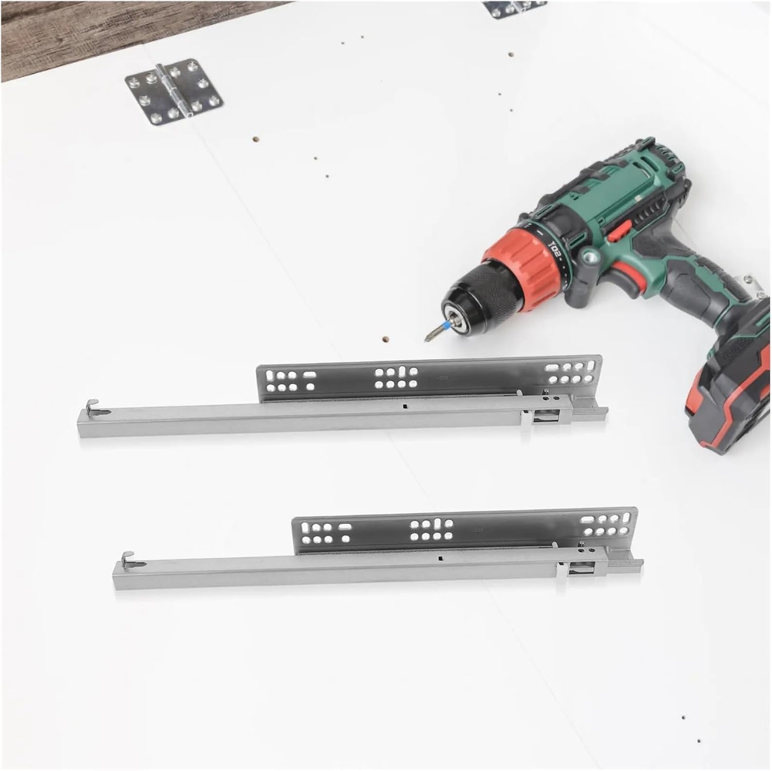 Full Extension Drawer Slides 1Pair Hydraulic Damping Drawer Slides Bottom Mount