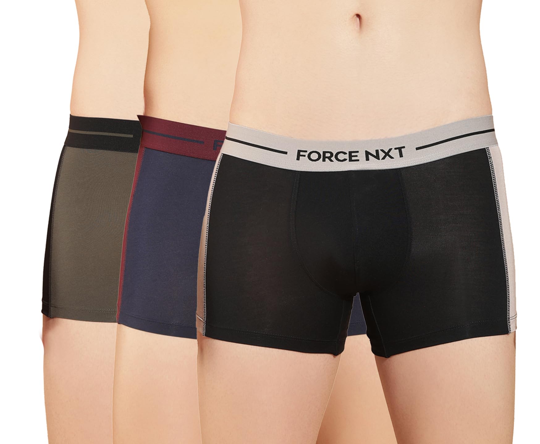force nxt Men's Tencel Micro Modal Elastene Stretch Solid Trunk | Elastine Stretch Men Trunk Innerwear | Best Underwear for Men | Durable Men's Pack of 3| Actual Color May Vary-picture-27