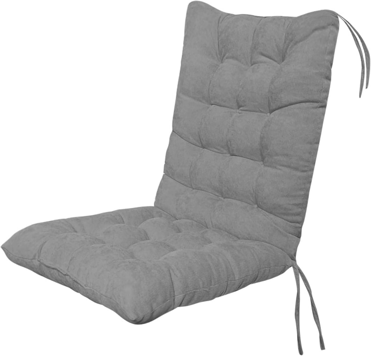 Barley Direct High Back Chair Cushion, Patio Outdoor Chair Cushion Seat Pads, Recliner Soft Garden Chair Seat Pad Cushion with Backrest for Indoor, Office, Home, Rocking Chairs(Gray)