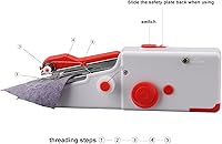 Vista 8 de Máquina de coser de mano, mini profesión DIY máquina de coser portátil a mano, máquina de coser multifuncional para el hogar, alimentación