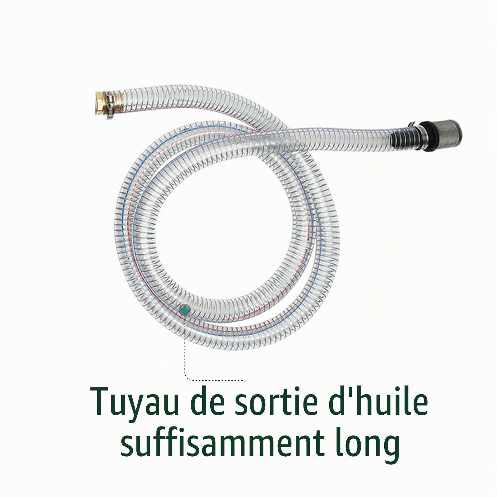 Pompe à diesel 12 V 175 W Pompe d'aspiration d'huile électrique Pompe de vidange d'huile Pompe à carburant Prend en charge la rotation avant et arrière 50 l/min avec pistolet de distribution
