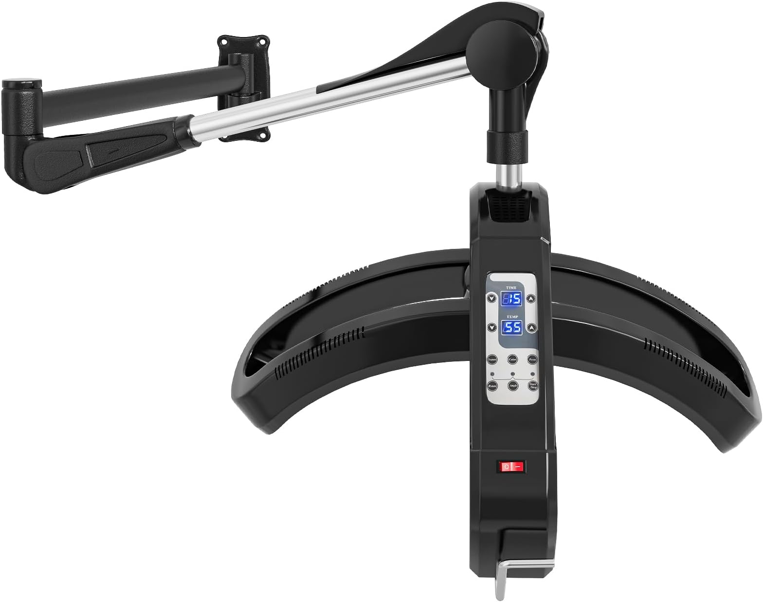 Wall Mount Hooded Hair Dryer for Salon & Home, Professional Hair Color Processor, Temperature & Angle Adjustable, 60-Minute Timing