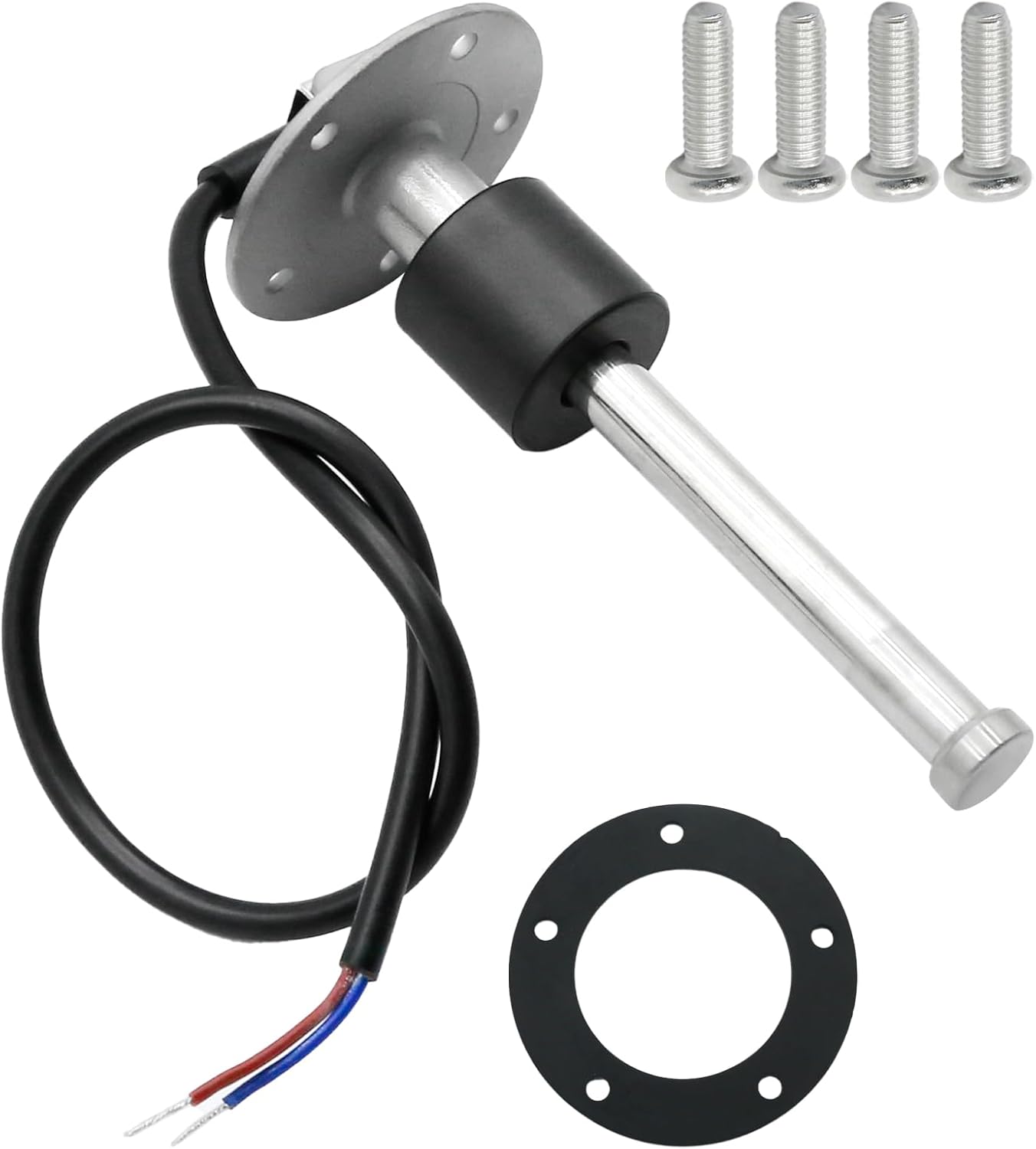 MDEOOSKY 0-90 Ohm Fuel Sending Unit, 6"/150mm Waterproof Water Level Gauge Sensor, Stainless Steel Gas Water Fuel Tank Sender Sensor for Boat Marine Car RV Truck Motorcycle