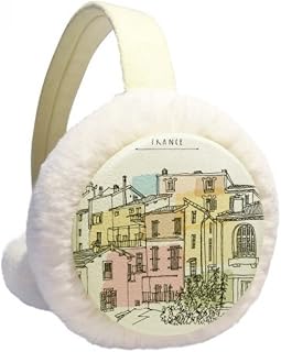 Protetor de orelhas de inverno colorido com pintura da França City Building