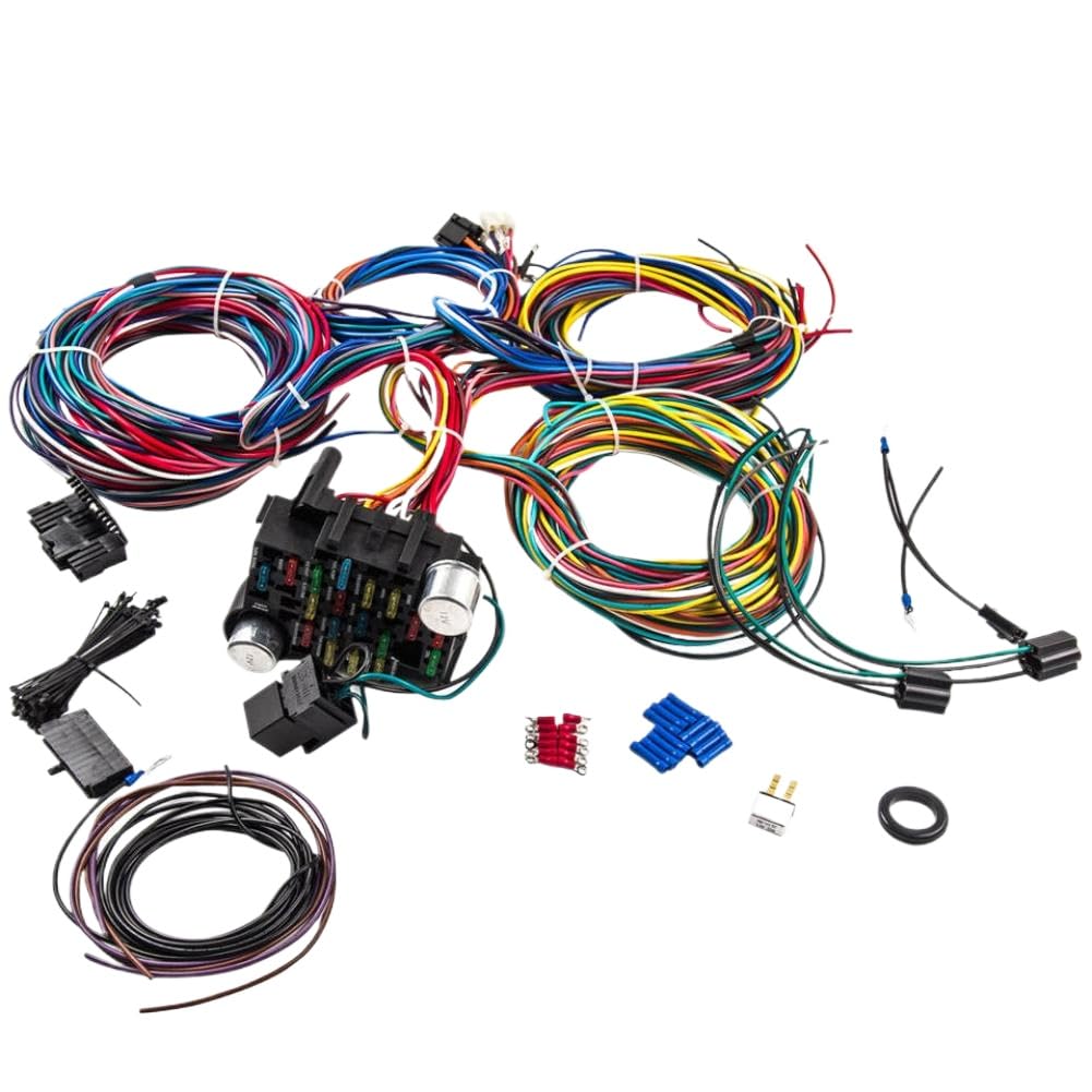 Kit Arnés De Cableado Y Fusibles 21 Circuitos 17 Fusibles Con Conector De Clavija Compatible Con Faros Universales