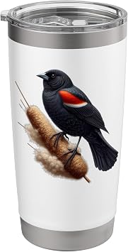 Birds Series. Redwing Blackbird. Stainless Steel Insulated Tumbler