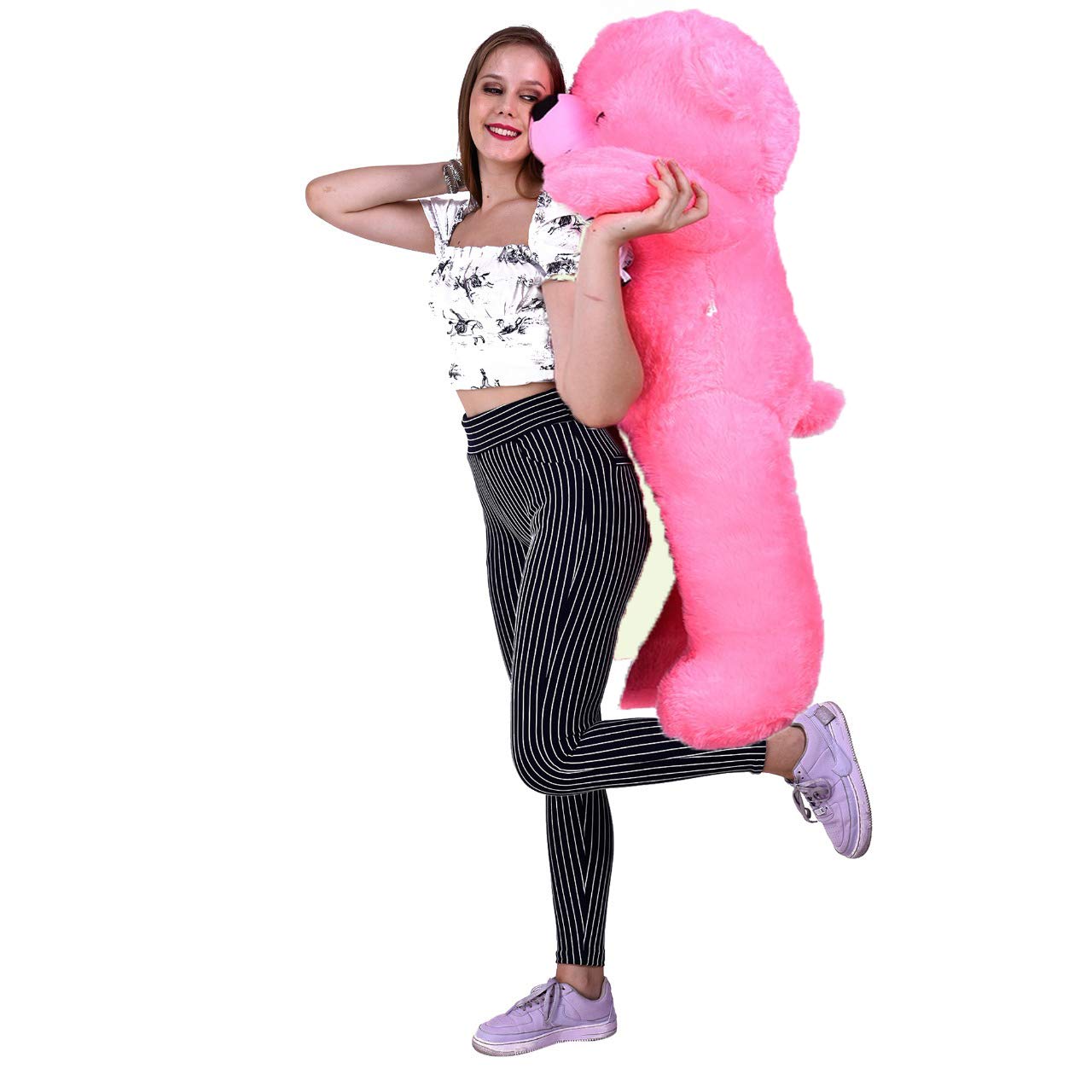 NP Toys Soft Plush Fabric Teddy Bear with Neck Bow 4 Feet (120 cm) Pink (3 feet, Pink)