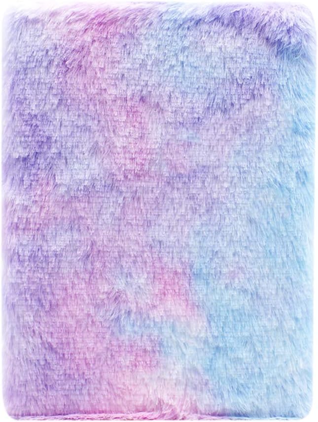 Image of SAMVARDHAN Plush Notebook Journal Cute Rainbow Unicorn Diary for Kids Girls Boys Writing Drawing (A5, 160 Lined Pages), Ink Color-Multicolor