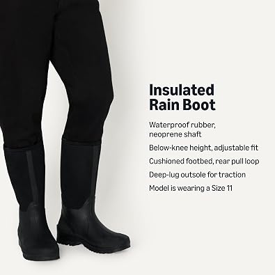 Amazon Essentials Men's Waterproof Neoprene Rubber Rain Boot