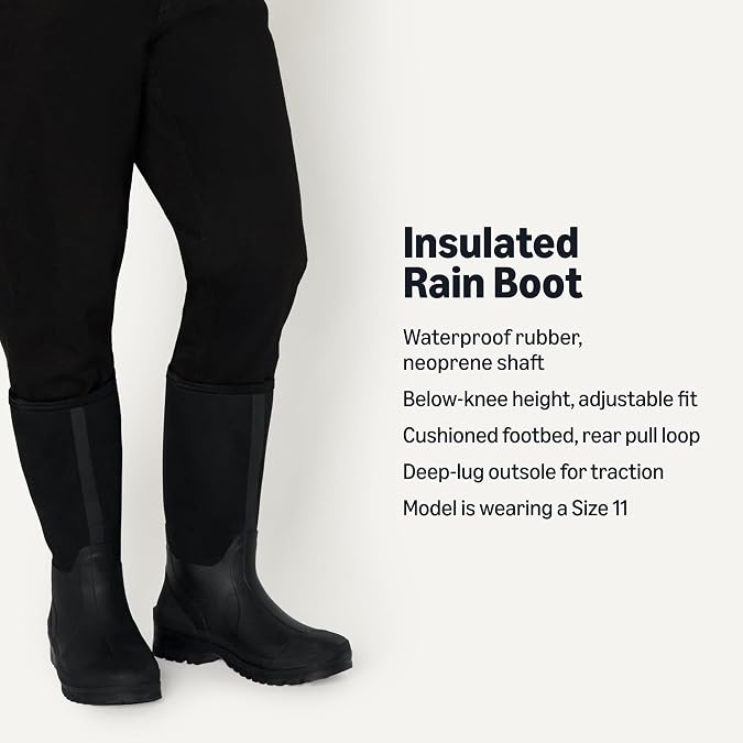 Amazon Essentials Men's Waterproof Neoprene Rubber Rain Boot
