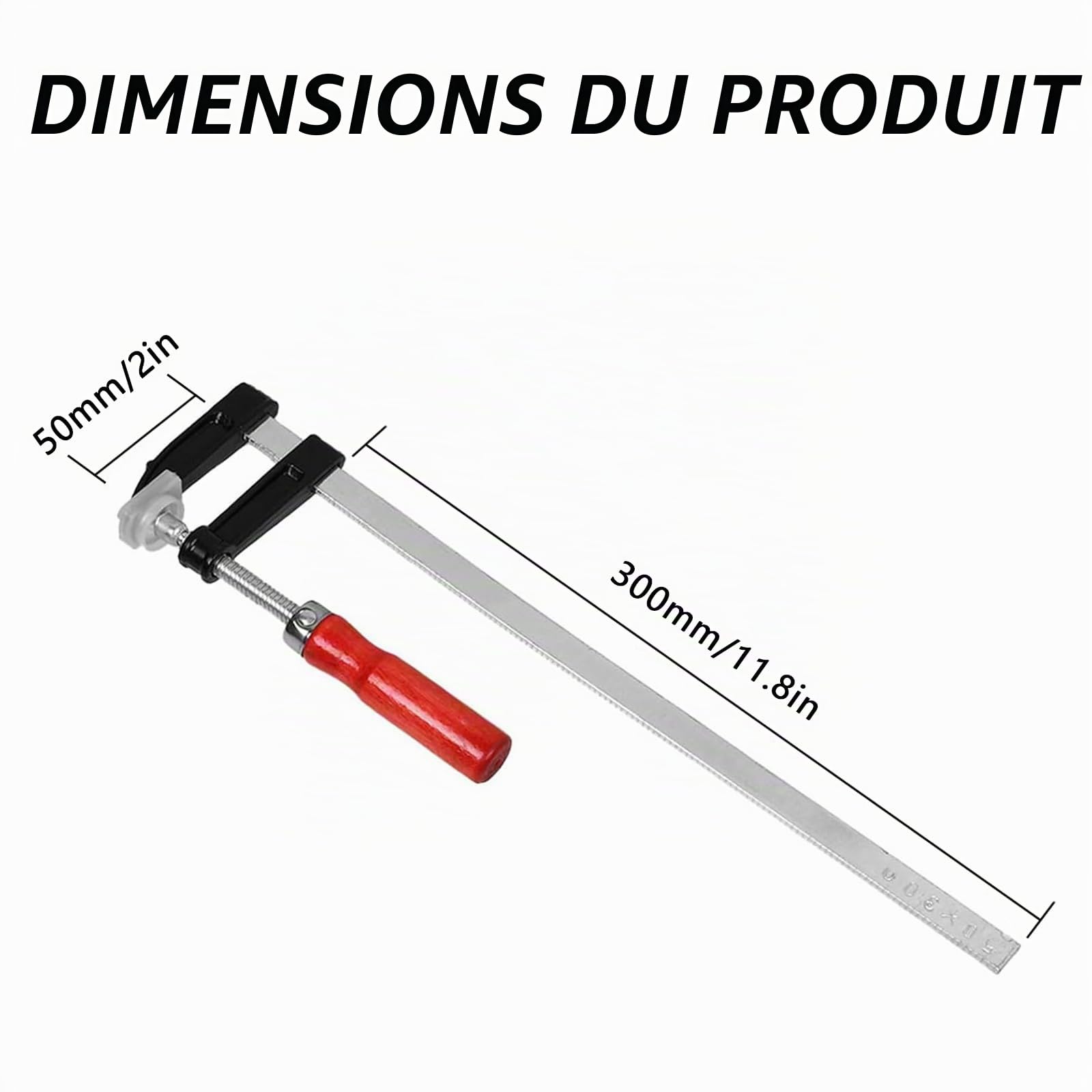 10pcs Serre Joint,Serre Joint Lot de Pinces à Sertir en Forme de F Malléable Pour le Travail du Bois et La Barre en Acier DIY Kit Serre JointSerre-joint à Vis 50 x 300 mm