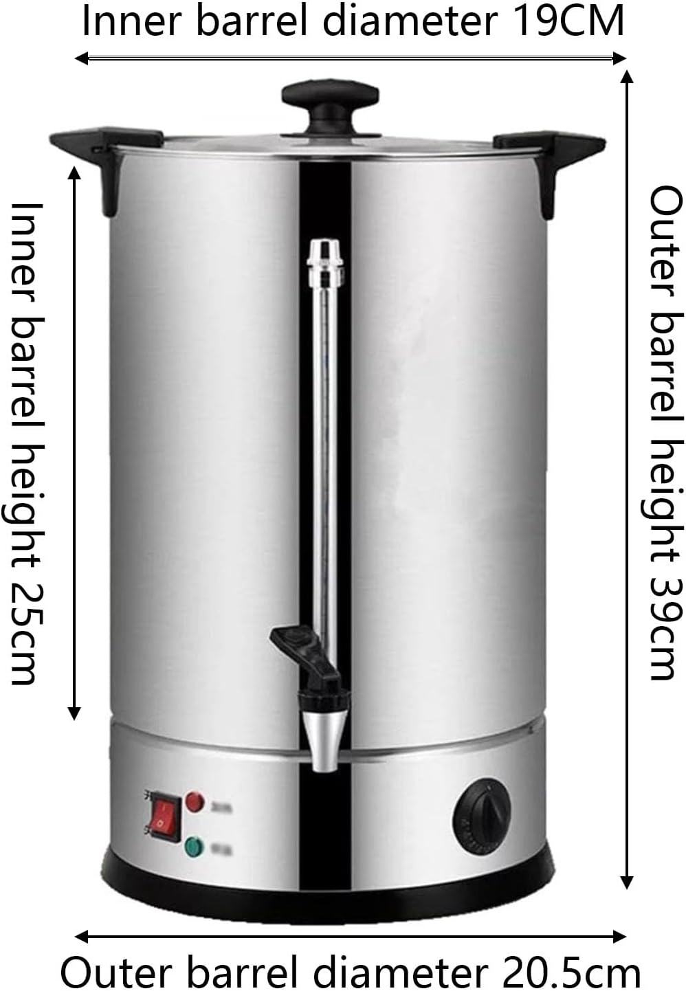 Electric Tea Urn - Stainless Steel Hot Water Dispenser with Tap, Insulated for Coffee, Water, Milk,10L