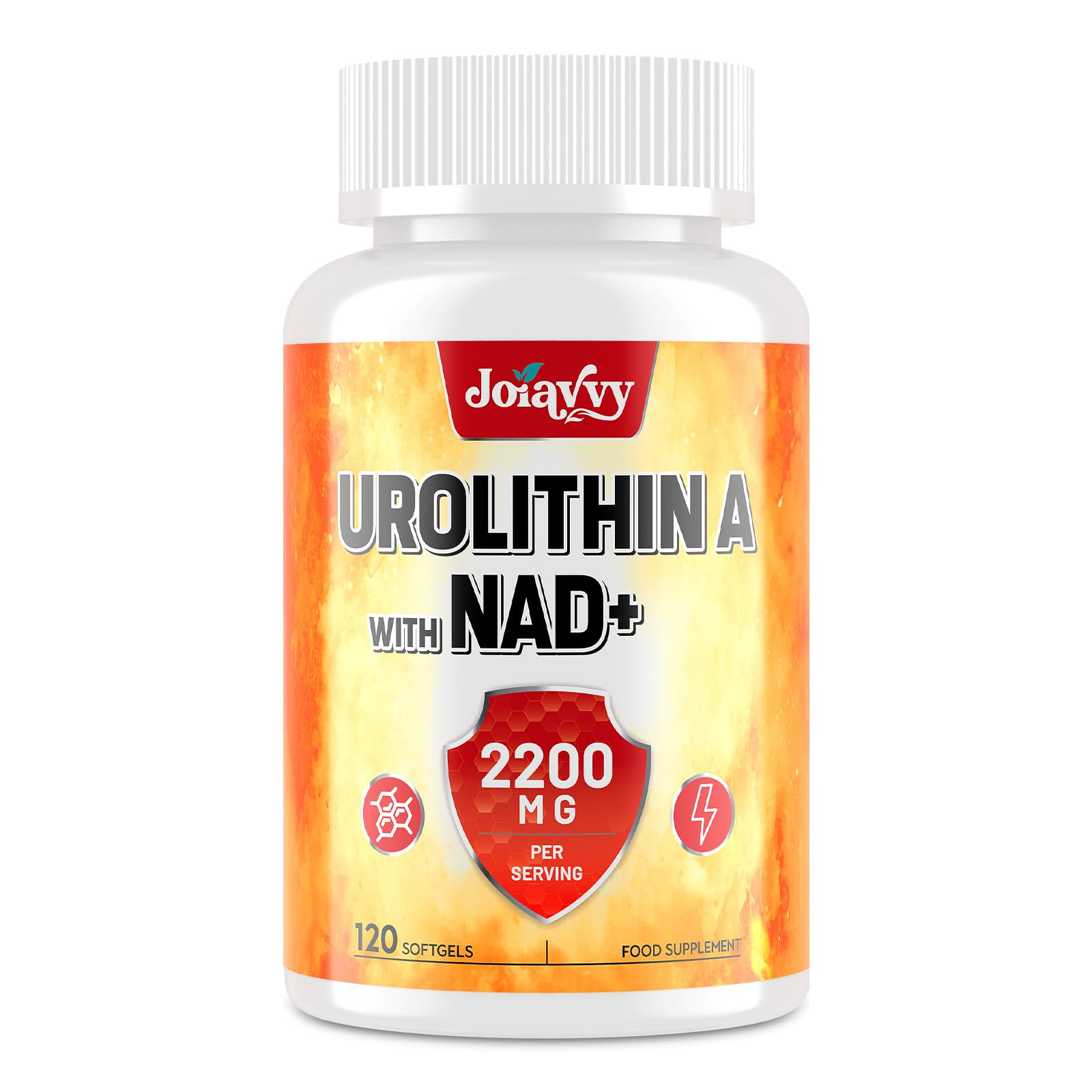 Joiavvy Urolithin A Softgels 2000mg Per Serving, Pure Urolithin A with NAD+ 200mg, High Strength 2-in-1 Mitochondria Supplement, for Cellular Repair & Natural Energy Boost (120 Count (Pack of 1))