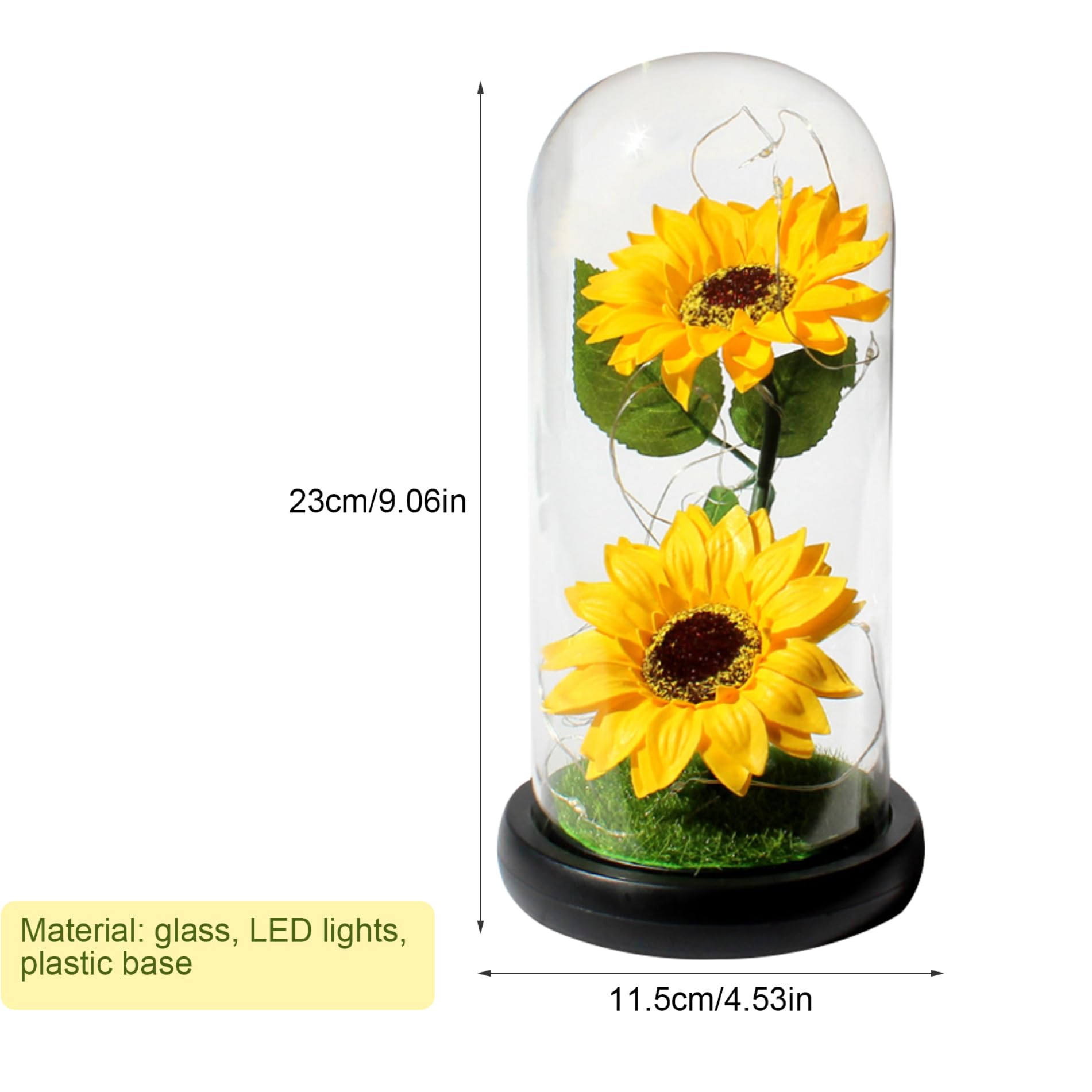 Regali di la Festa Della Mamma per le Donne Regalo di Girasole per Moglie, Girasoli Infiniti Eterni in Vetro,Fiori Regalo di Compleanno Ispiratore del Sole per Amica Mamma Nonna Insegnante Fidanzate