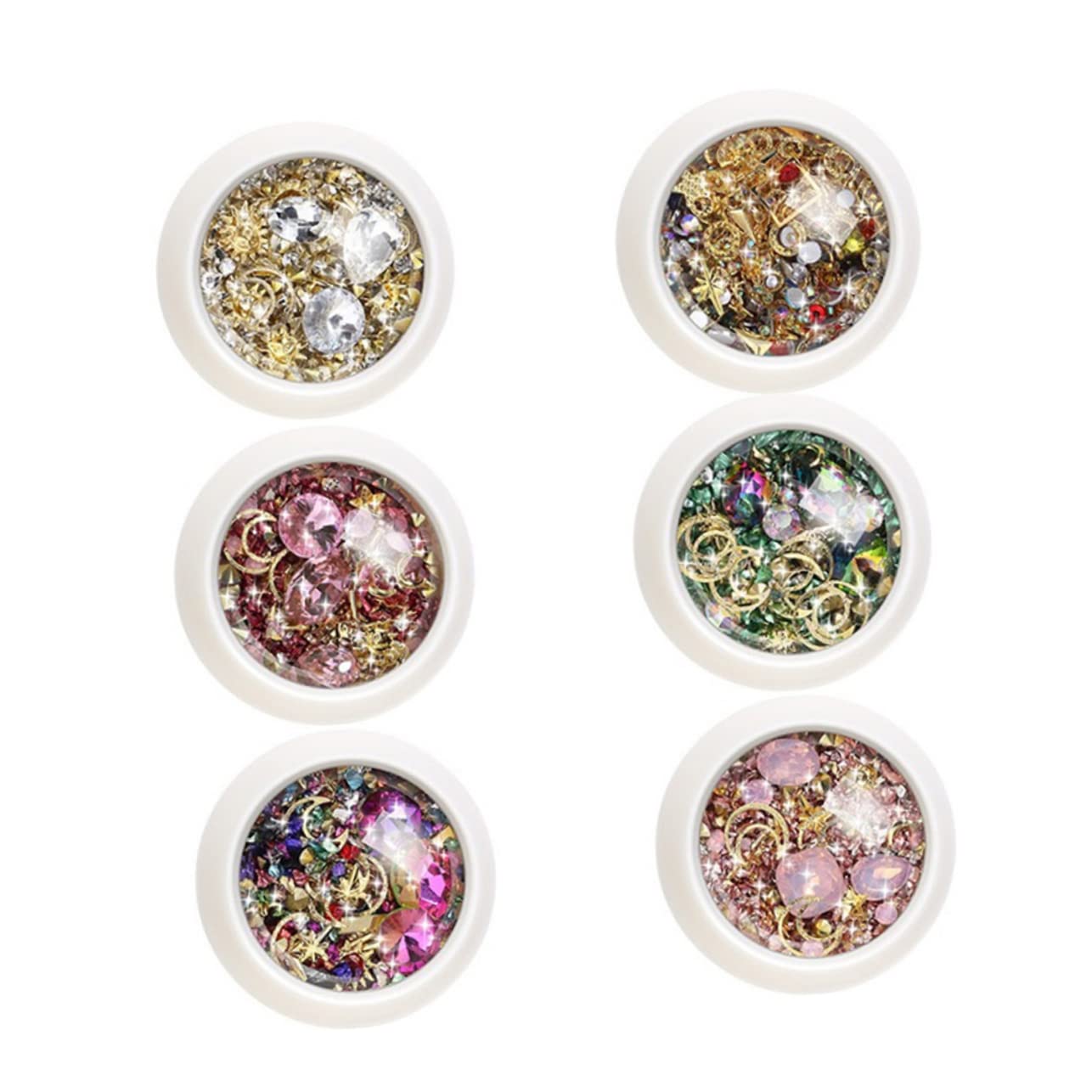 minkissy 18juegos Sets De Accesorios De Arte De Uñas Rhinestones Para Decoración De Manicuras Suministros De Belleza Para Mujeres Estilo