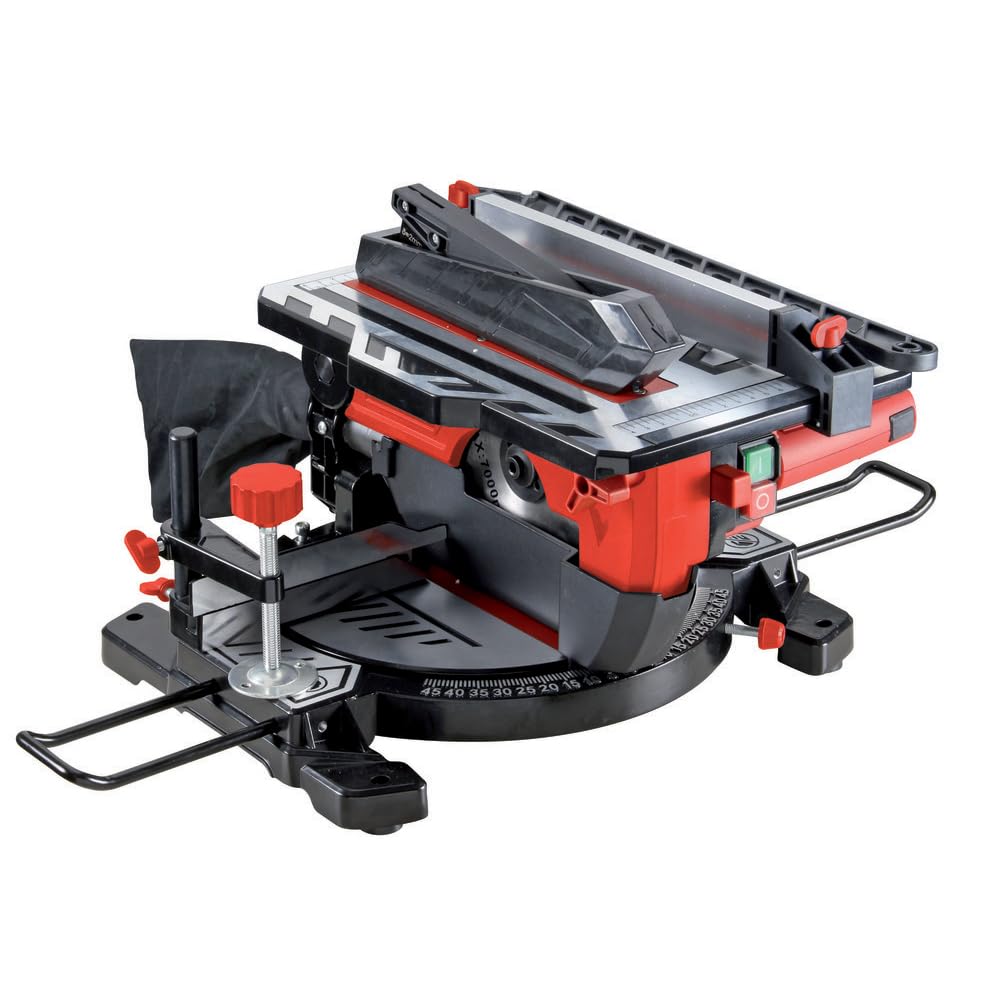 Valex TLS210C Troncatrice con Funzione Banco Sega, 1200W, Lama Ø210mm, Estensioni e Squadre inclusi