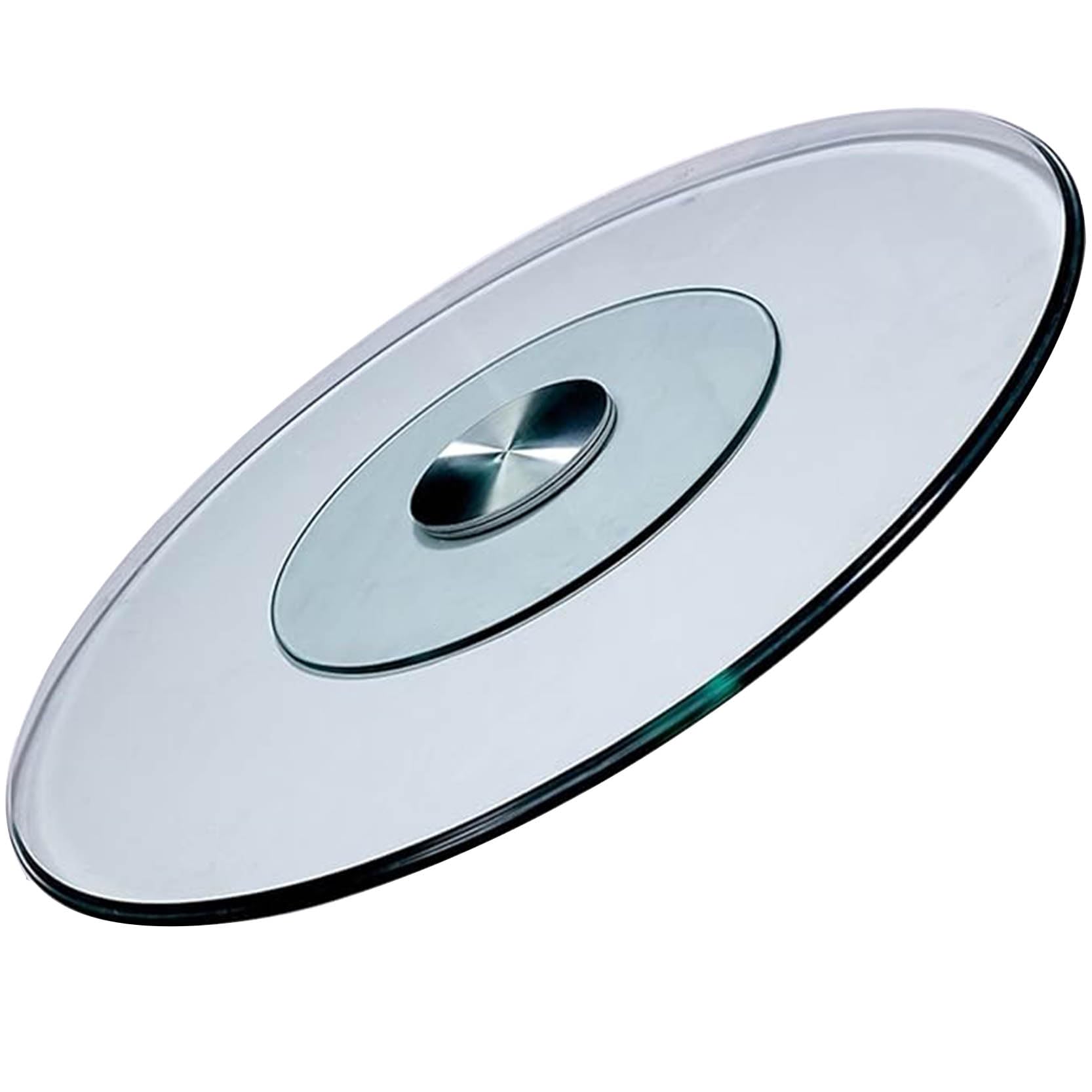 Lazy Susan plateau tournant 360° en verre trempé transparent de 80 cm pour service de table