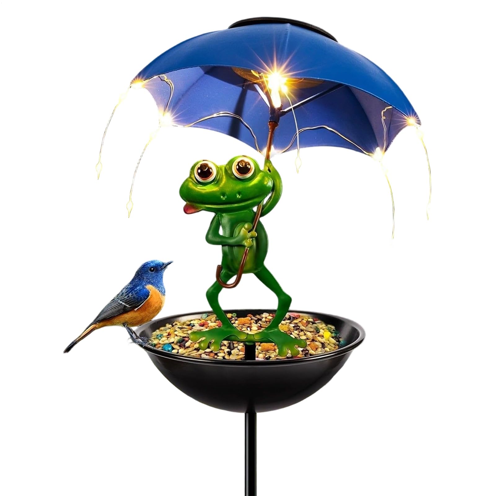 Mangeoire solaire pour oiseaux décoration de jardin lumineuse suspendre balcon résine
