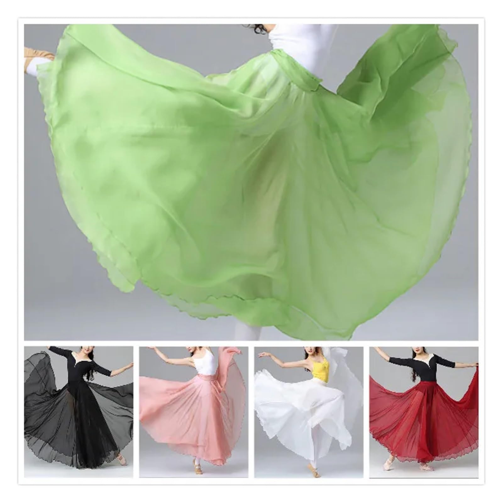 Falda Swing Grande,Falda Swing Larga Bailarina， Falda de Gasa for práctica de Ballet romántica for niñas Adultas