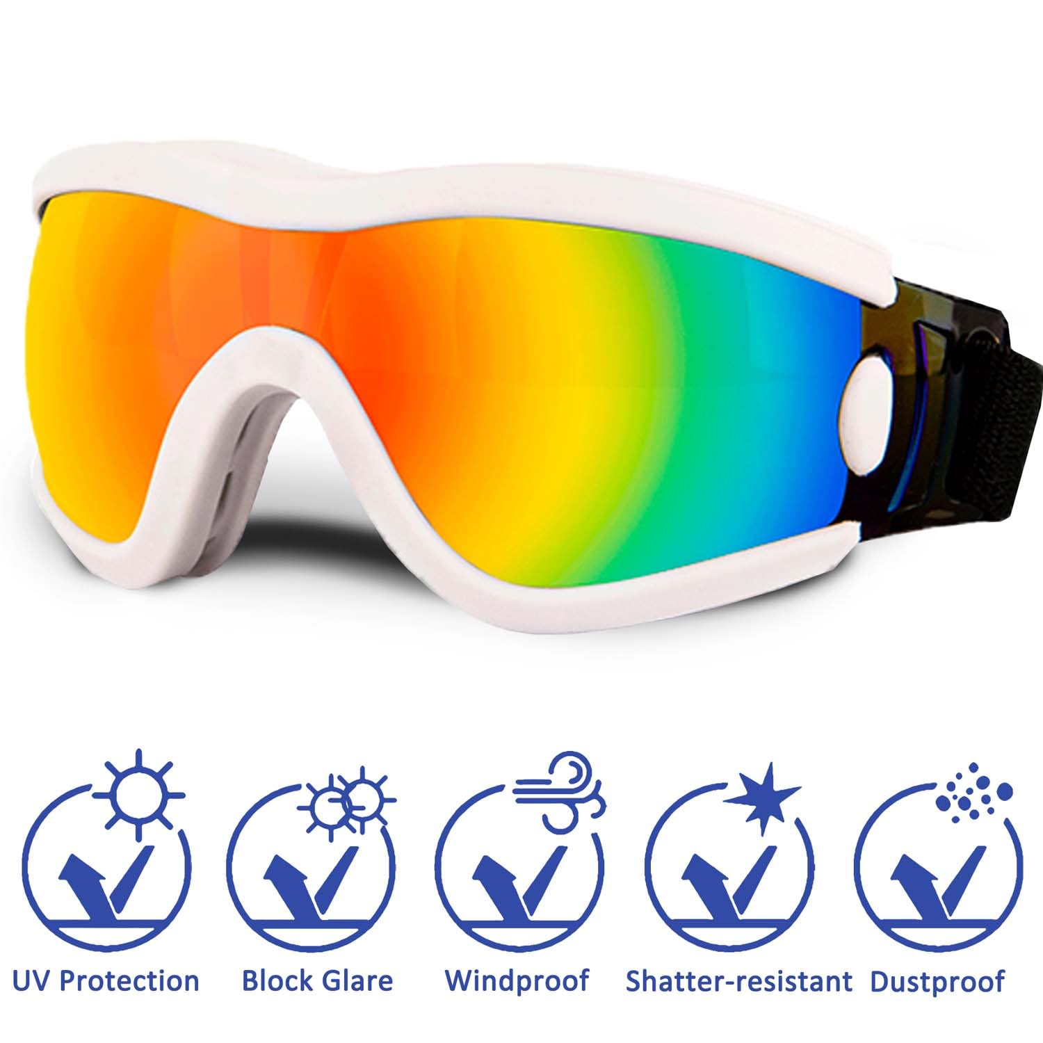 Medium Dog Sunglasses with Adjustable Strap UV Protection, Winproof Puppy Sunglasses - Image 2
