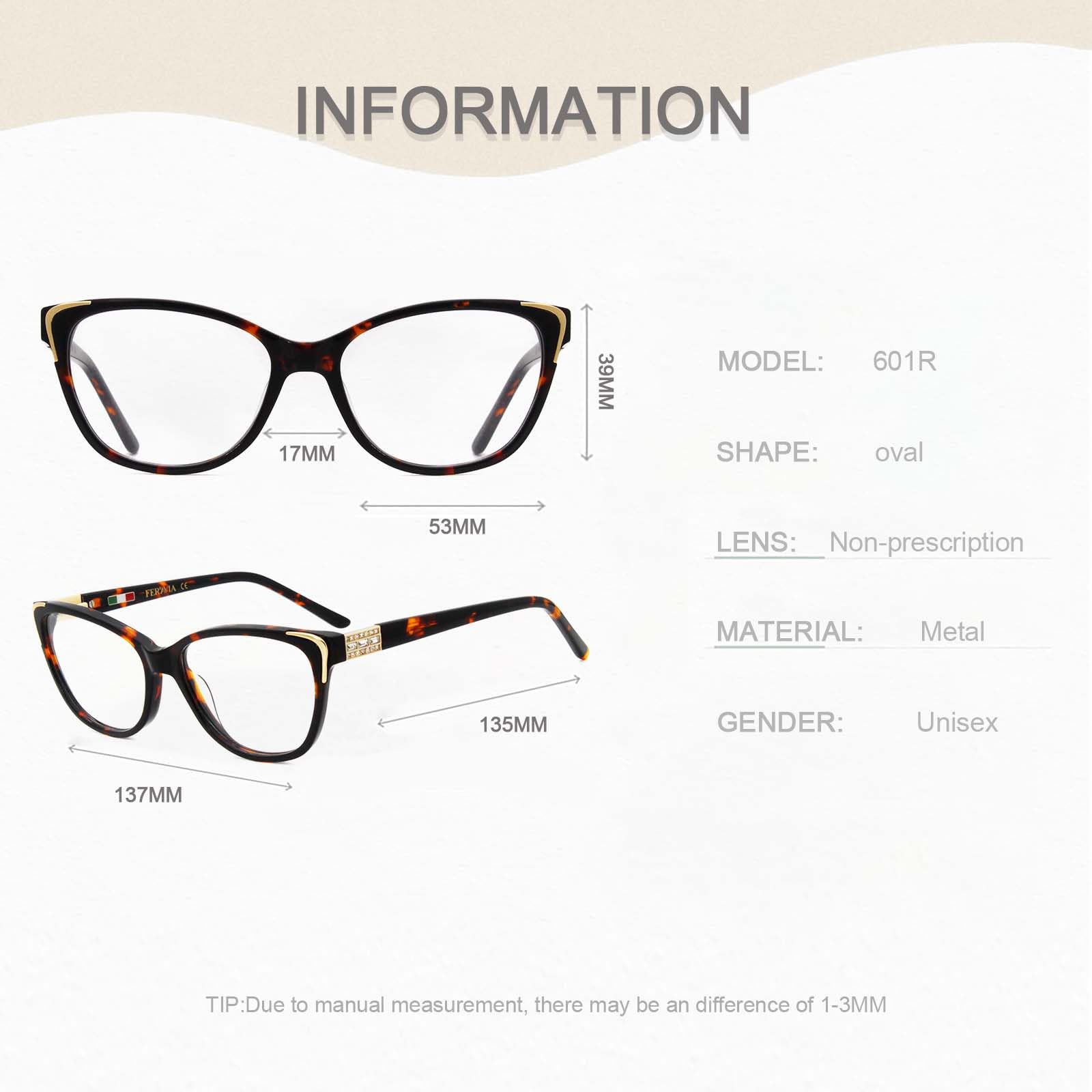 Lunettes de qualité pour femmes Vogue Design Cadres sans prescription avec strass trois couleurs au choix