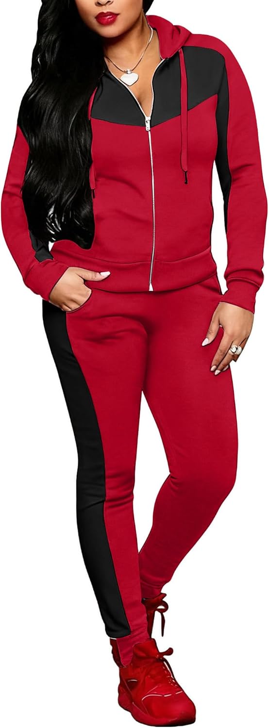 Bealin Women's Jogging Sets 80s 90s Two Piece Outfits Sweatsuit Long Sleeve Zip Tops and Sweatpants Workout Tracksuit Sets - Image 2
