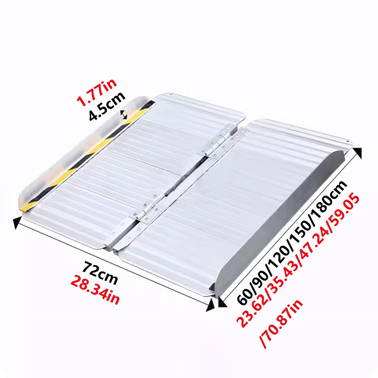 Rampy do skuterów inwalidzkich, Przenośna składana aluminiowa rampa dla wózków inwalidzkich, antypoślizgowa, 300kg, do schodów, wiele rozmiarów(60x72cm)