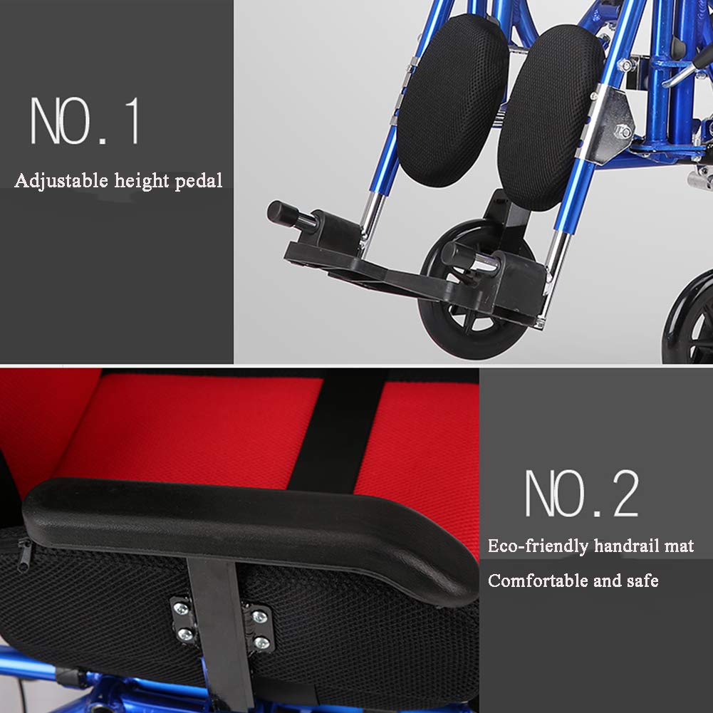 Fauteuil roulant pour enfants, multi-fonctionnelle des enfants handicapés Mentir entièrement plat Reclining poussette avec tables, 100 kg PORTEUR